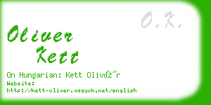 oliver kett business card